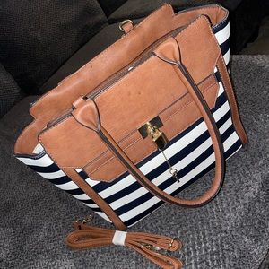 Striped Shoulder Purse